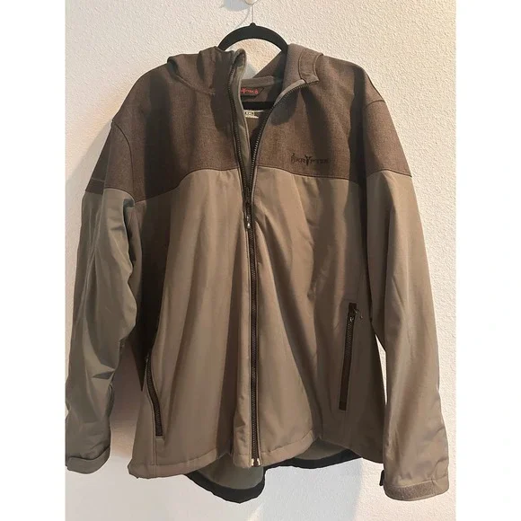 Kryptek Softshell Jacket Mens XXL Gray Boise Cascade Hooded Fleece Lined FullZip